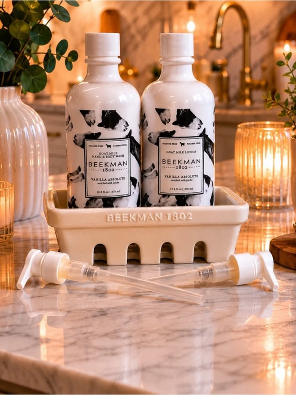 🌿 Beekman 1802 Vanilla Absolute Hand Wash & Goat Milk Lotion Gift Set 🐐✨